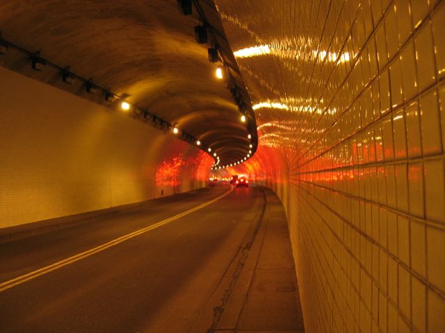 A view inside the tunnel along Rock Creek Parkway near the National Zoo.