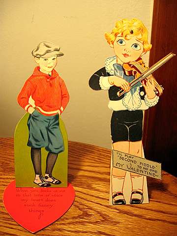 Two valentines from sometime around mid-20th Century.