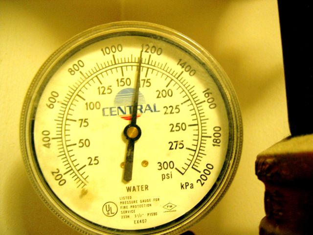 A pressure guage in the building where I work.