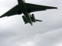 A plane comes in for landing at Washington National Airport.