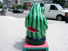 watermelon panda with a slice out of his back