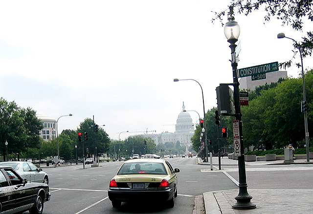 The Capital Building from the corner of Pennsylvania and Constitution Ave.