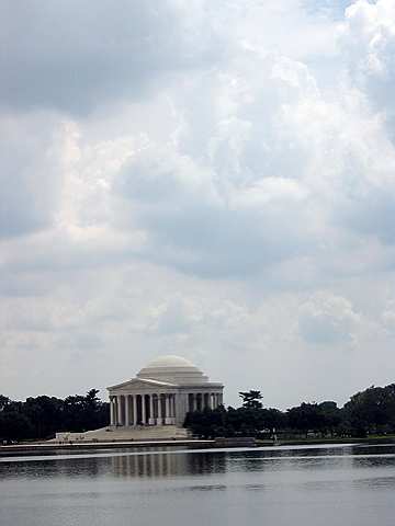 Jefferson Memorial beneath a cloudy September sky.