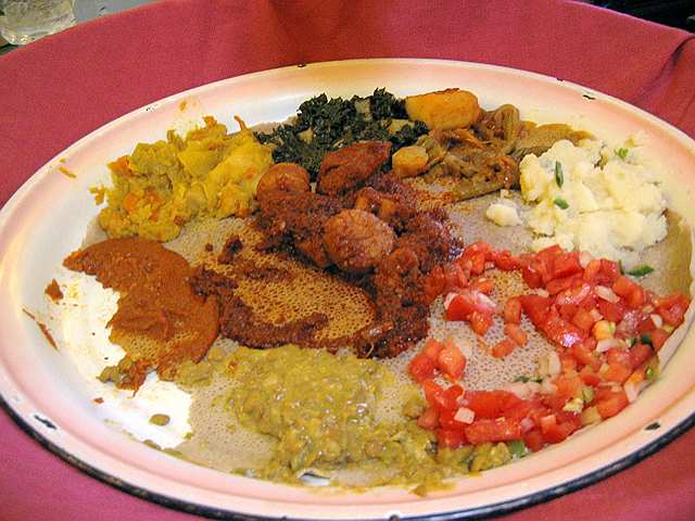 Our vegetarian sampler at Meskerem.