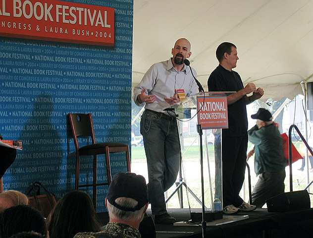 Author Neal Stephenson speaks at the National Book Festival.