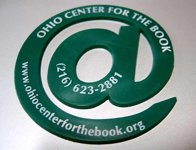 Clever bookmark advertising the Ohio Center for the Book.