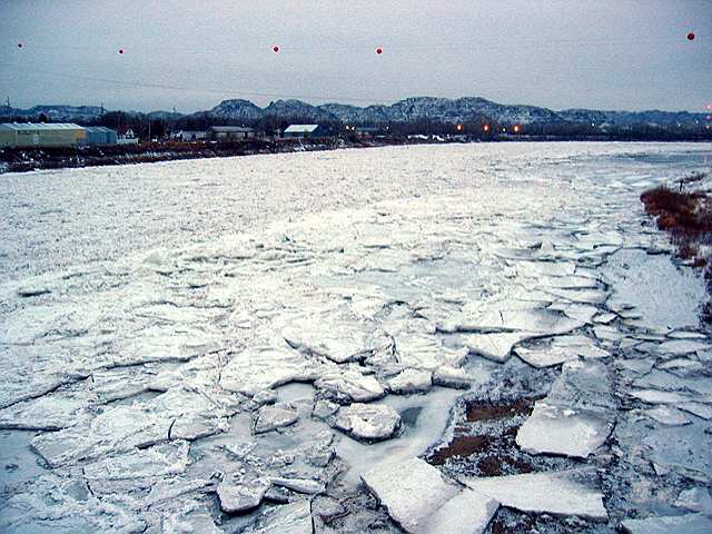 Ice chunks on the Yellowstone River in Eastern Montana.