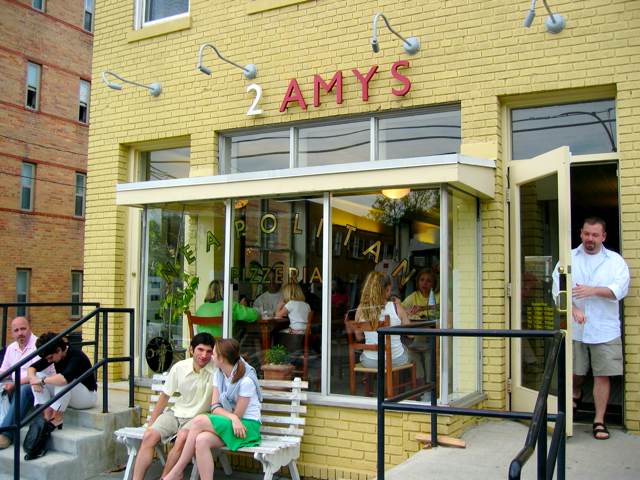 2 Amy's pizza just off Wisconsin Ave.