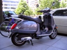 The Granturismo 200 on the sidewalk along Conn Ave.