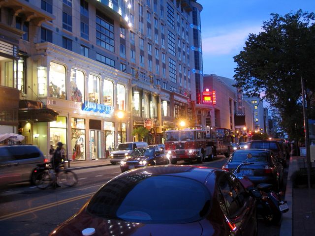 7th St. near G at dusk.