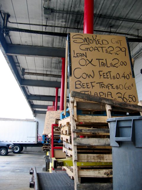 A sign at the loading docks of the D.C. Farmer's Market