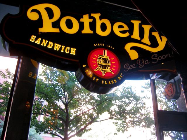 The sign inside the Potbelly at 17th and Pennsylvania, just across the street from the White House.