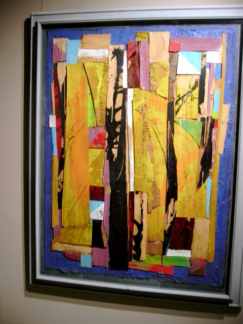 An abstract collage and painting by Larry Chappelear