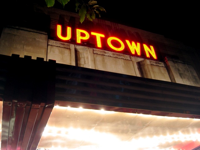 The neon sign at the Uptown Theater in Cleveland  Park.