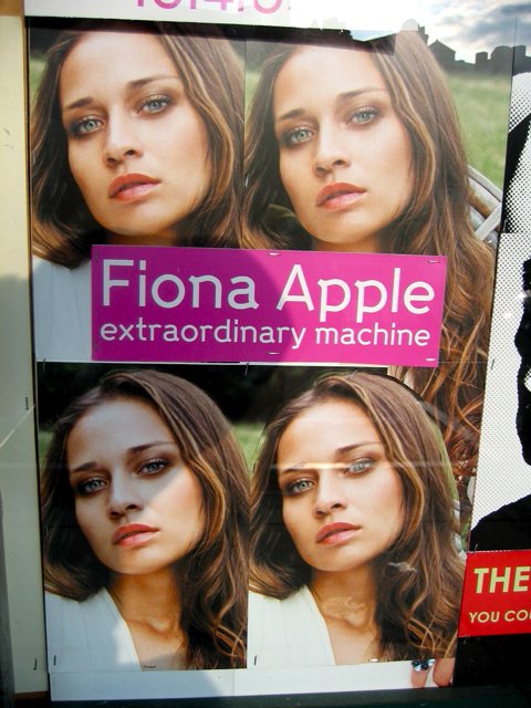 The Fiona Apple window display at the Dupont record store.