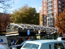 A full view of the canopy under construction at the Woodley Park metro stop.