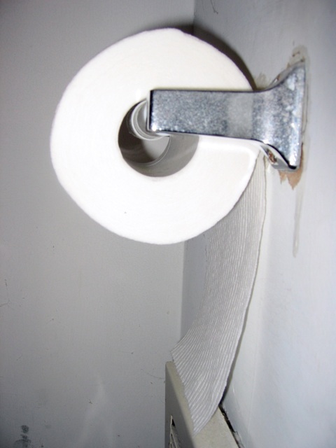 A toilet paper dispenser.