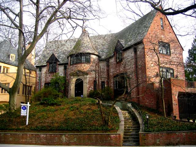 A big house for sale in the Kalorama neighborhood of DC.