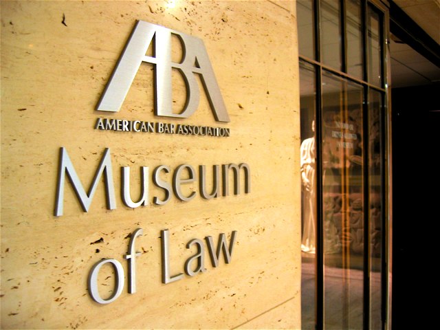 The entrance to the ABA's Museum of Law in Chicago.