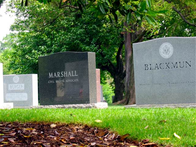 Tombstones of prominent Supreme Court Justices