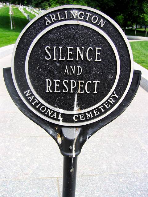 A sign at the JFK Memorial in Arlington National Cemetary