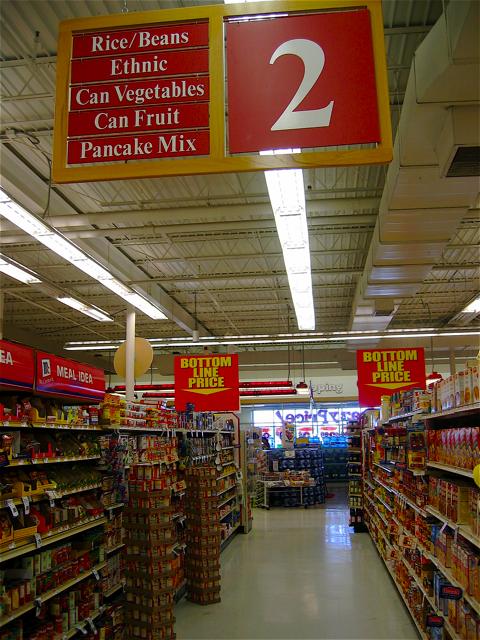 The aisle marker in a Billings supermarket.