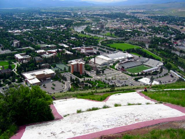 The view from the top of the concrete "M" on Mt. Sentinel above Missoula.