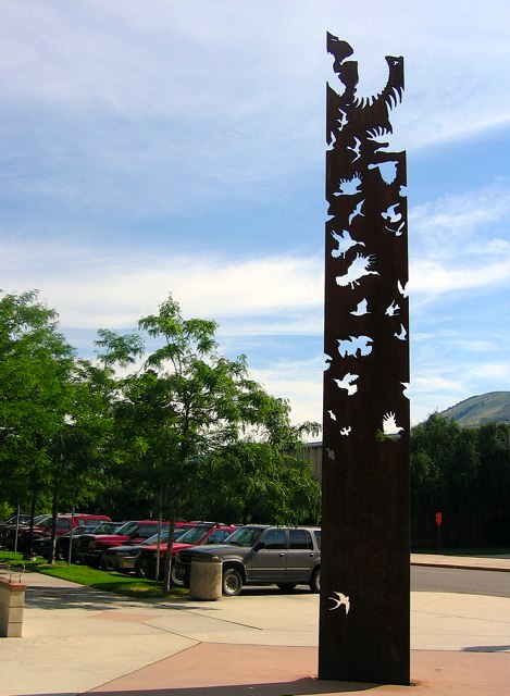 A sculpture on the Univeristy of Montana campus.