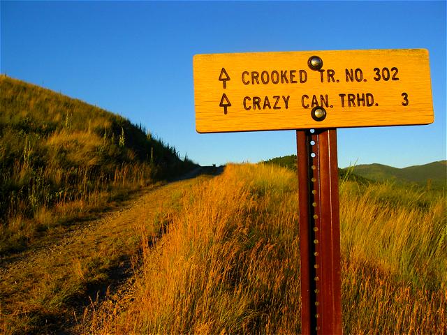 A sign along the Mt. Sentinel fire road.