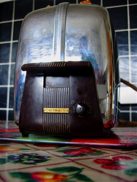 The antique toaster at our friend's cabin outside Red Lodge.