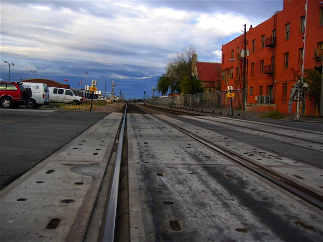 Looking West down the BNSF railroad tracks.