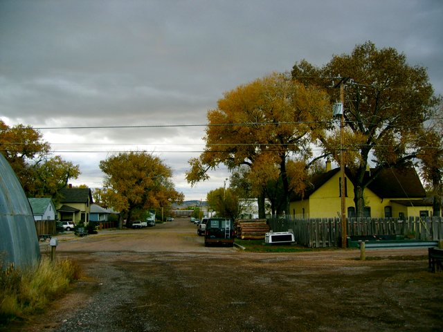 The morning sky dark over Laramie.