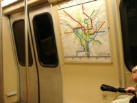 DC Metro train car door and map