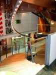 Curved stairway and lights in the Finish Embassy